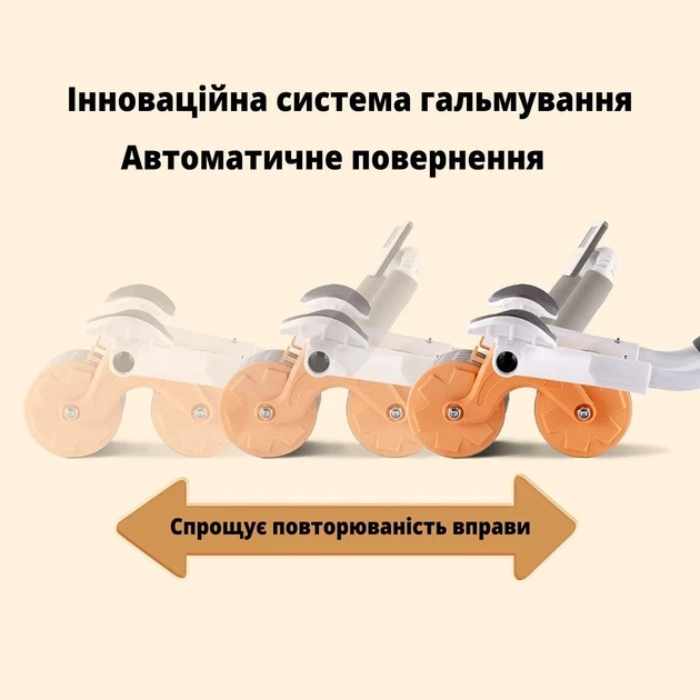 Автоматичний тренажер для живота, коліщатко для живота з подушечкою для пушапа,WHEEL – фото 3