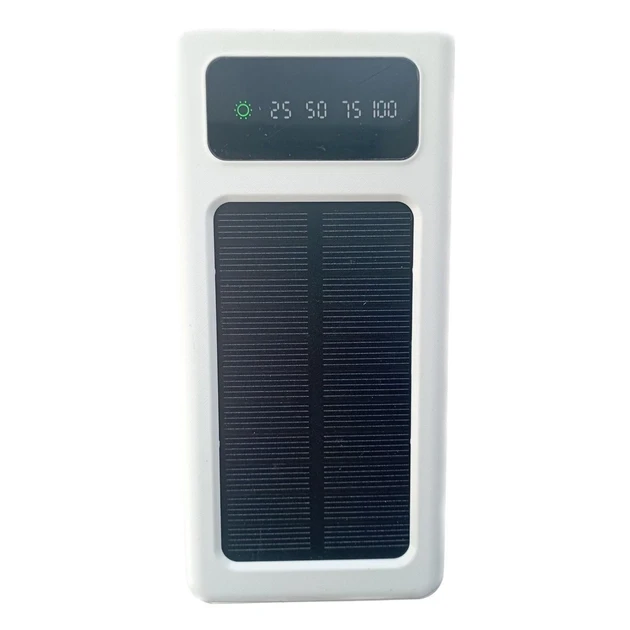 УМБ Power Bank Solar 50000mAh повербанк 4 в 1 із сонячною панеллю, екраном, ліхтариком White – фото 2