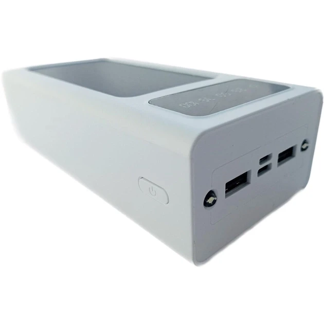 УМБ Power Bank Solar 50000mAh повербанк 4 в 1 із сонячною панеллю, екраном, ліхтариком White – фото 3