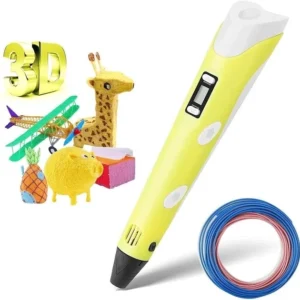 3d-ручка для дитячої творчості 3Dpen З Lcd Екраном Повний Набір Пластик Жовтий