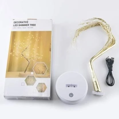 LED Світильник Нічник Дерево Бонсай Сріблястого Кольори з Теплим світлом USB + 3AA – фото 7