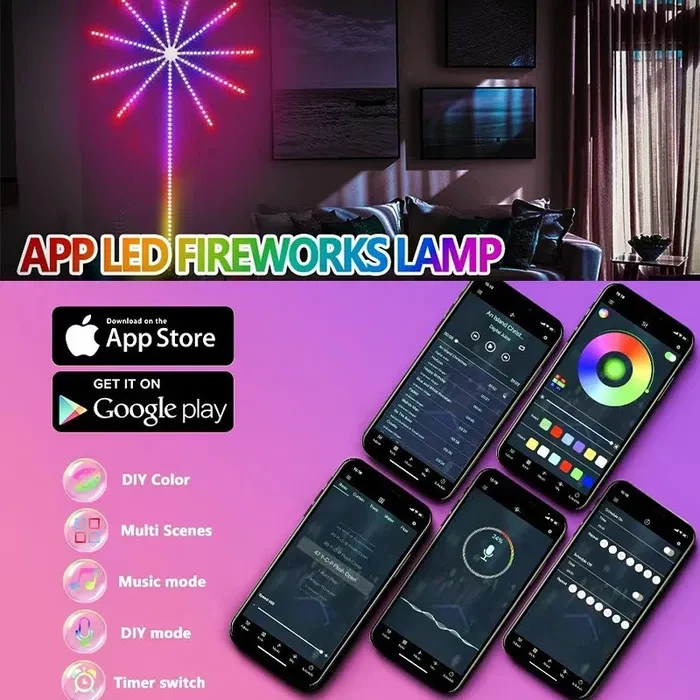 Світлодіодний смарт-спенз із bluetooth 28 KKey Kit ВТ з музичним режимом APP LED LIGHT SF-9 – фото 4