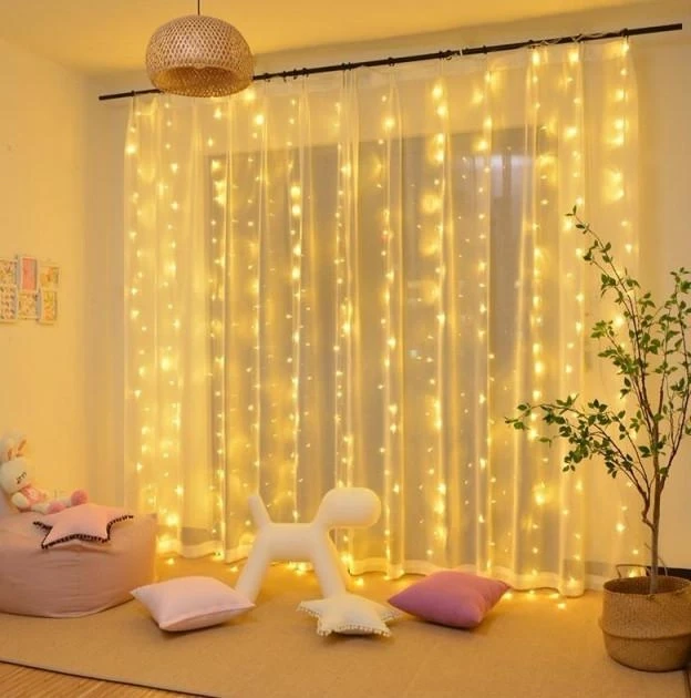 Гірлянда-штора світлодіодна 160 LED 2х2 м від USB Теплий – фото 1