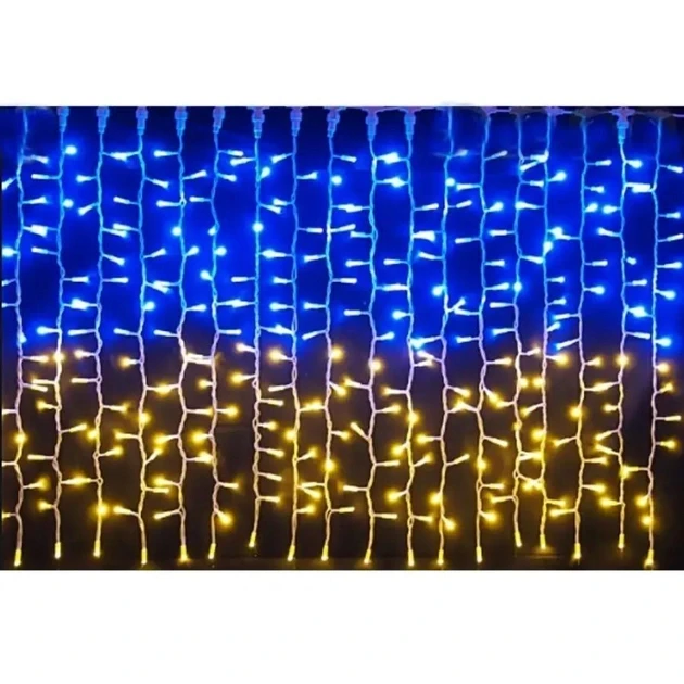 Патріотична гірлянда штора Прапор України 3х2м 160 LED – фото 1