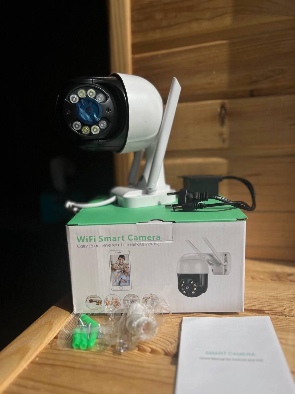 Вулична IP Wi-Fi PTZ-D4 камера спостереження Відеоспостереження Купольна Поворотна IP66 біло-чорна – фото 3