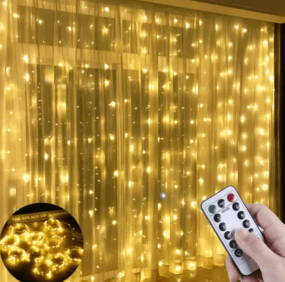 Світлодіодна гірлянда штора LED Light 3х2 метри від USB + пульт Теплий SF-19 – фото 2