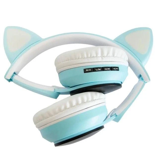 Бездротові навушники “Кошичі вушка” CatEar ST77M з підсвіткою RGB Bluetooth MP3 плеєр Blue – фото 2