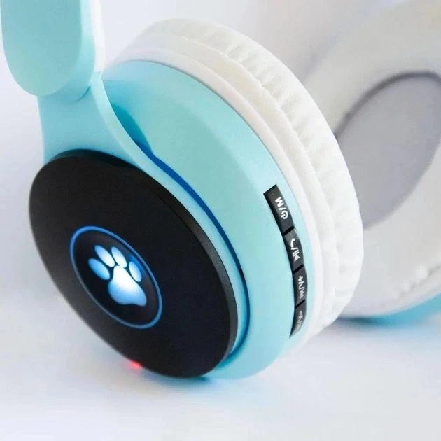Бездротові навушники “Кошичі вушка” CatEar ST77M з підсвіткою RGB Bluetooth MP3 плеєр Blue – фото 3