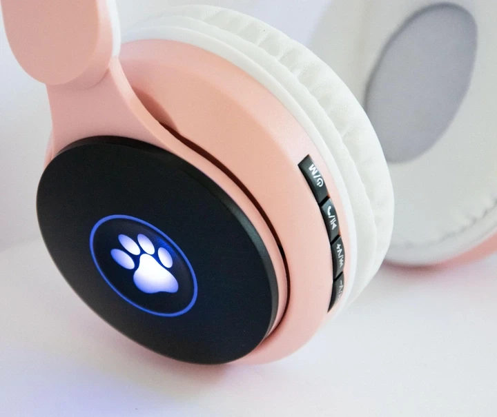 Дитячі навушники без дротів “Wireless earphone ST77M” Рожеві, bluetooth навушники з котячими вушками – фото 3