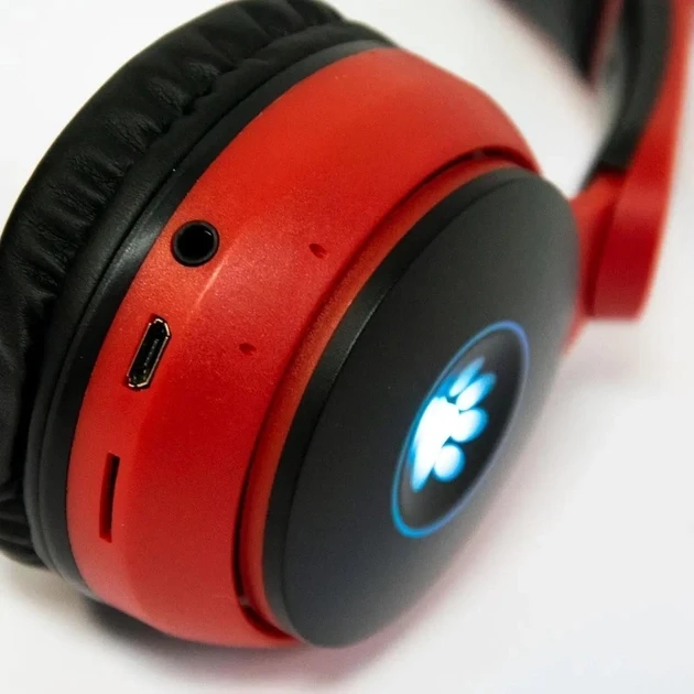 Навушники бездротові накладні “Wireless earphone ST77M” Червоні, дитячі бездротові навушники з вушками – фото 3