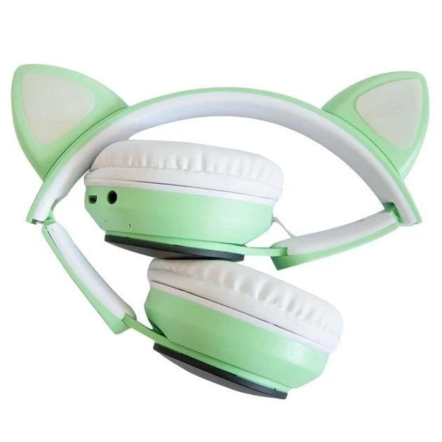 Бездротові навушники “Кошячі вушка” CatEar ST77M з підсвіткою RGB Bluetooth MP3 плеєр Green – фото 2