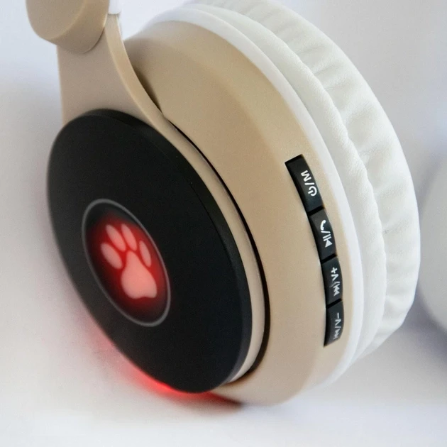 Дитячі навушники бездротові “Wireless earphone ST77M” Бежеві, навушники з вушками Бежевий – фото 2