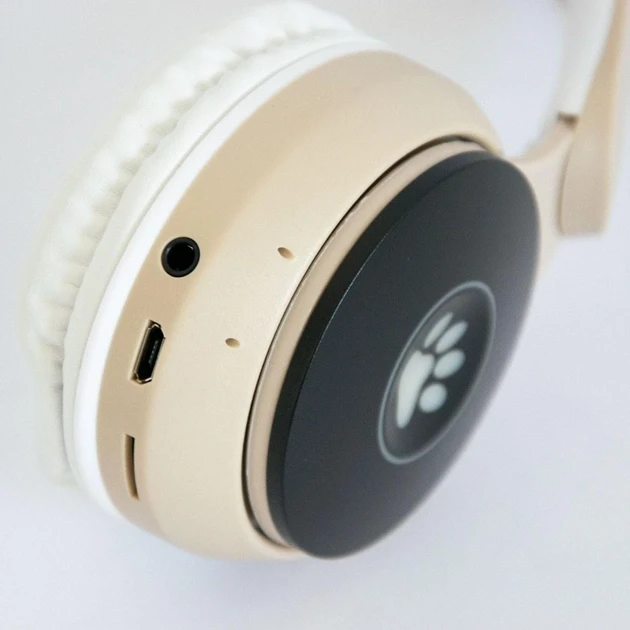 Дитячі навушники бездротові “Wireless earphone ST77M” Бежеві, навушники з вушками Бежевий – фото 3