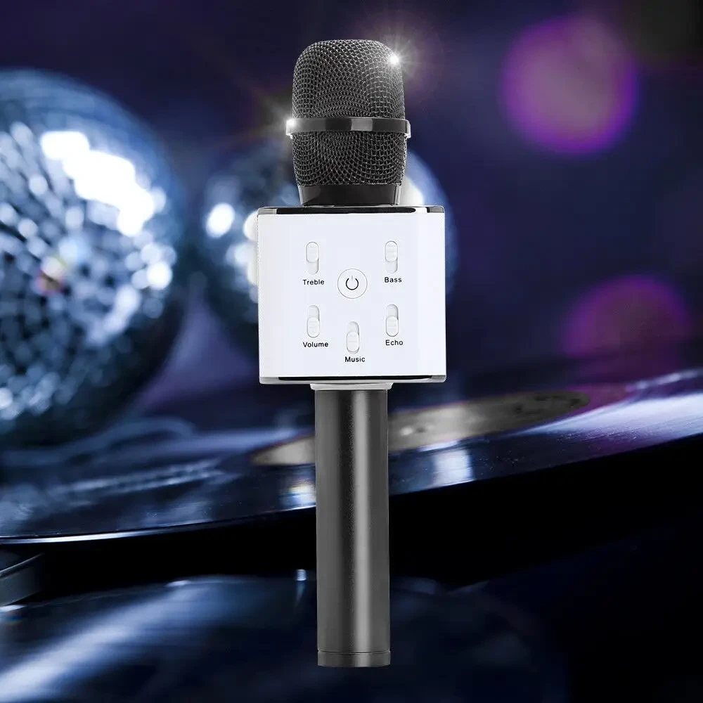 Дитячий бездротовий мікрофон караоке Q7 USB з функцією зміни голосу без чохла – фото 6