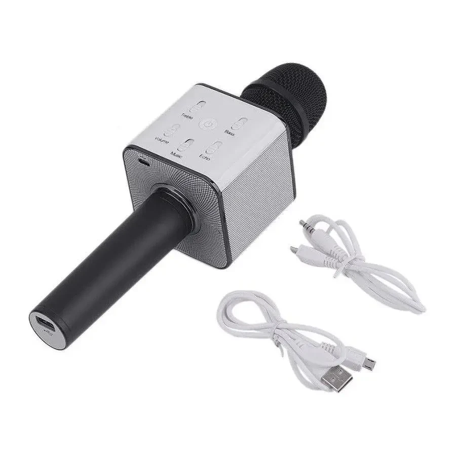 Дитячий бездротовий мікрофон караоке Q7 USB з функцією зміни голосу без чохла – фото 3