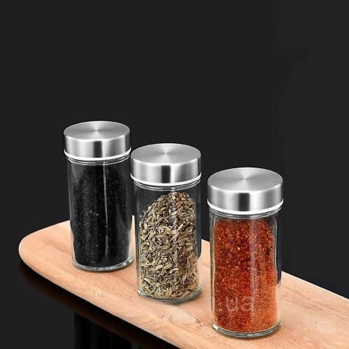 Набір для спецій 16 ємностей Stainless steel and wood / Карусель для спецій / Органайзер для зберігання спецій – фото 4