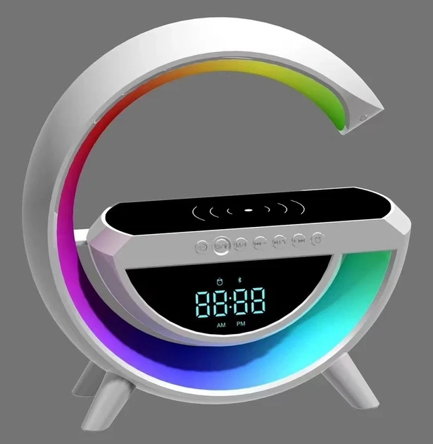 Настільна смарт-лампа, нічник BT-3401 RGB Rainbow Light-Wireless Happy Light з Bluetooth колонкою + бездрот – фото 1