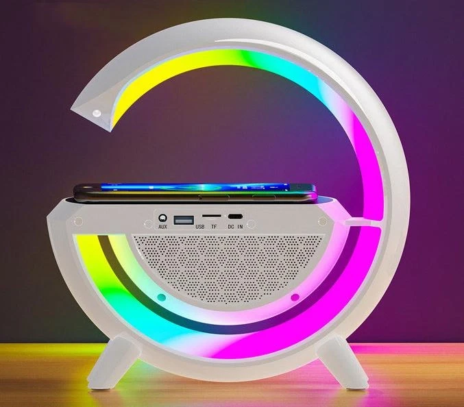 Настільна смарт-лампа, нічник BT-3401 RGB Rainbow Light-Wireless Happy Light з Bluetooth колонкою + бездрот – фото 9