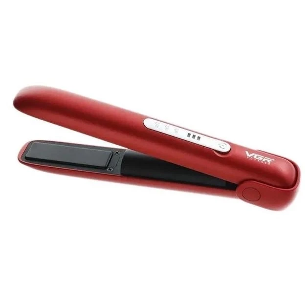 Випрямляч для волосся Hair Straightener VGR V-585 бездротовий, з 3 рівнями нагрівання, Червоний Срібло – фото 1