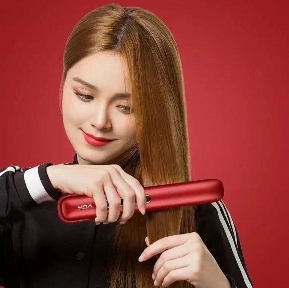 Випрямляч для волосся Hair Straightener VGR V-585 бездротовий, з 3 рівнями нагрівання, Червоний Срібло – фото 8