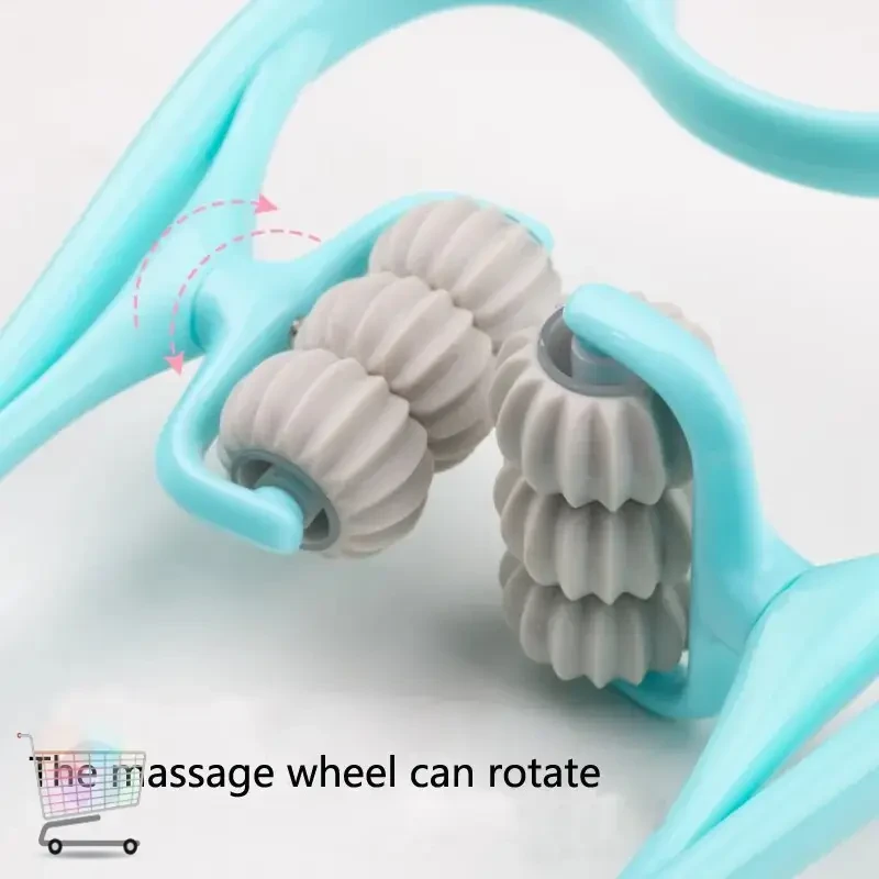 Ручний мультироликовий масажер для шиї та тіла Neck Stretcher з обертовими 360° рельєфними роликами – фото 4