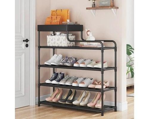 Стелаж для взуття Shoe rack BLACK Полиця для взуття-08-02, Метал, 60х18.5х78.5 см – фото 4