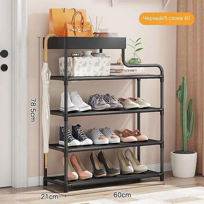 Стелаж для взуття Shoe rack BLACK Полиця для взуття-08-02, Метал, 60х18.5х78.5 см