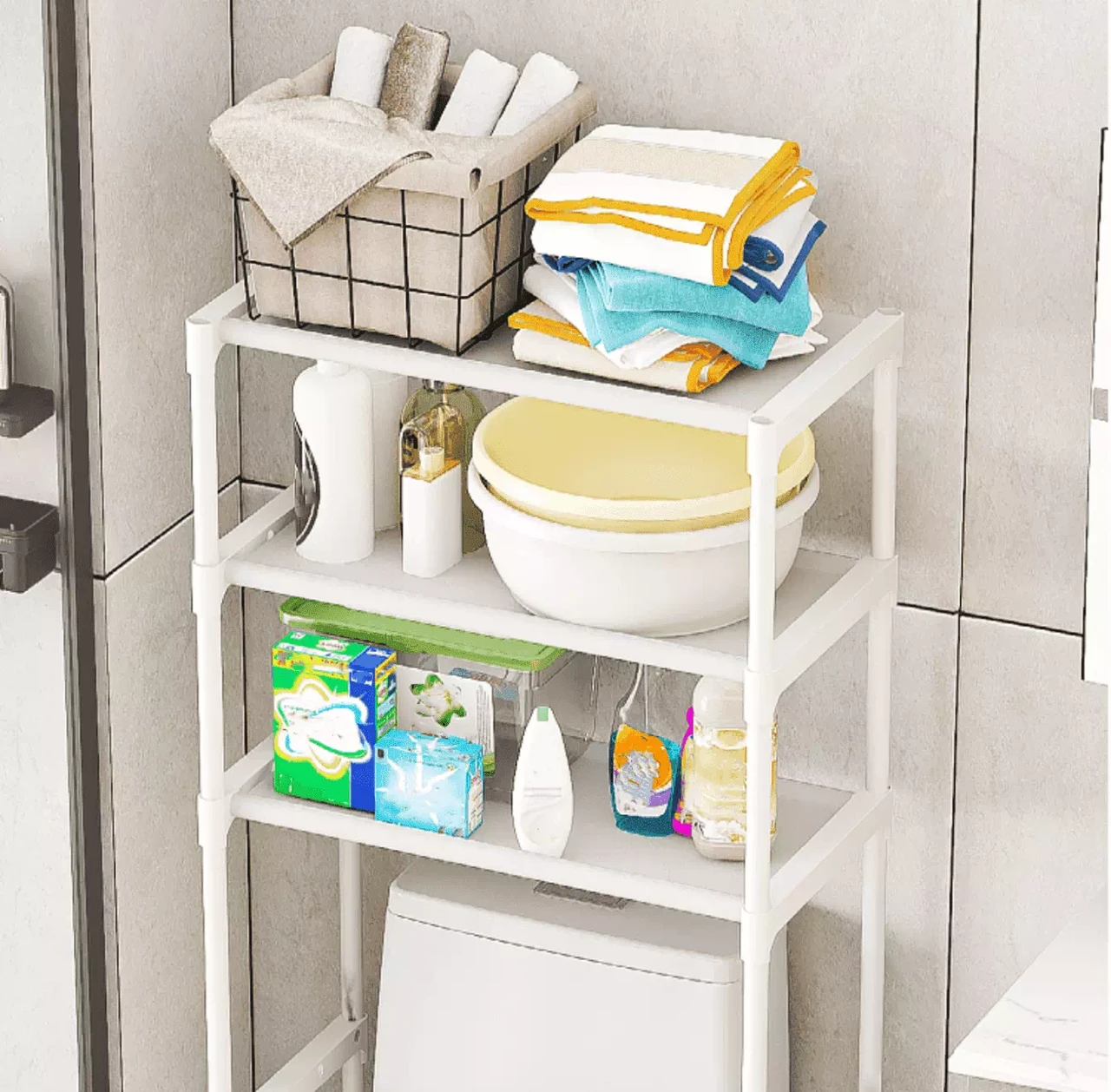 Підлоговий стелаж над пральною машиною 72*25*155 см – фото 3