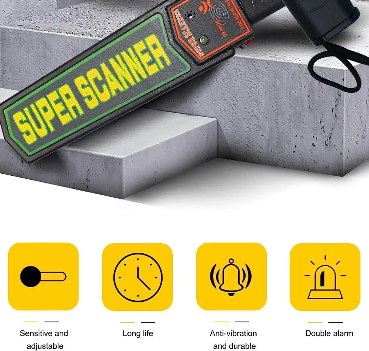 Металошукач Super Scanner MD3003B1 Ручний металодетектор Доглядовий металошукач – фото 6