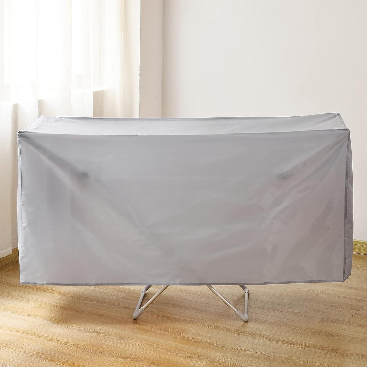 Електрична складана сушарка для білизни Rainberg з підігрівом і кришкою, енергоефективна 18-канальна – фото 4