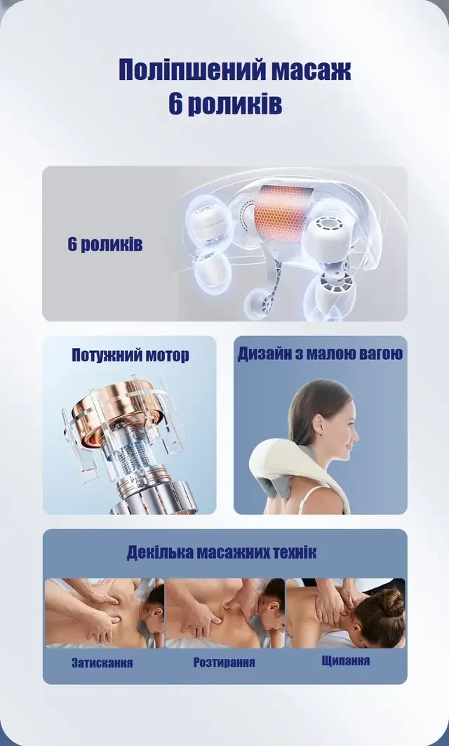 Масажер електричний із підігрівом для спини/шиї/тіла Massager NEW – фото 4