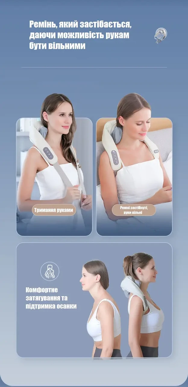 Масажер електричний із підігрівом для спини/шиї/тіла Massager NEW – фото 5