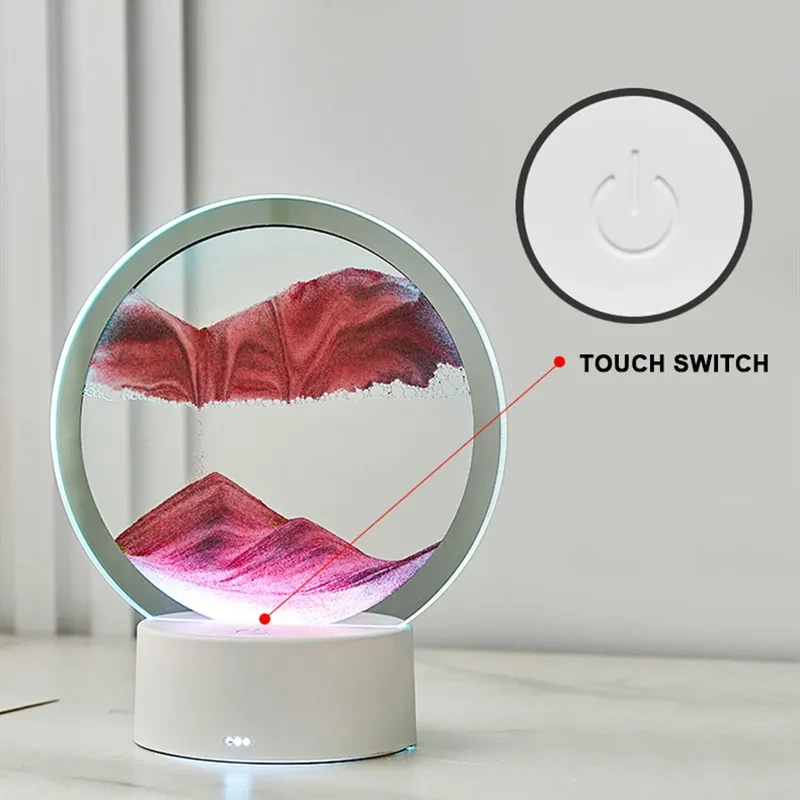 Настільна LED-лампа нічник Пісочний годинник 3D “Moving Sands Capes” USB Нічний світильник – фото 4
