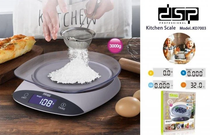 Ваги кухонні DSP KD-7003 цифрові зі знімною чашею до 3 кг Білі – фото 1