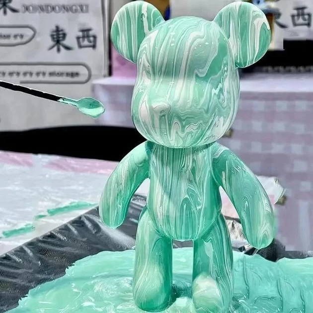 Флюїдне ведмежатко fluid bear bearbrick, 23 см, з фарбами BLUE – фото 5