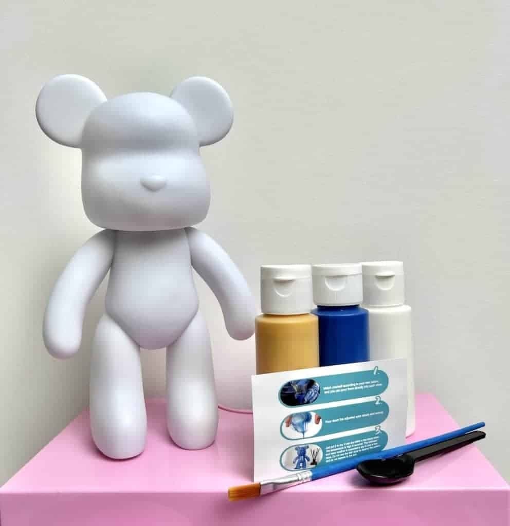 Флюїдне ведмежатко fluid bear bearbrick, 23 см, з фарбами BLUE – фото 7