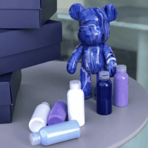Флюїдне ведмежатко fluid bear bearbrick, 23 см, з фарбами BLUE