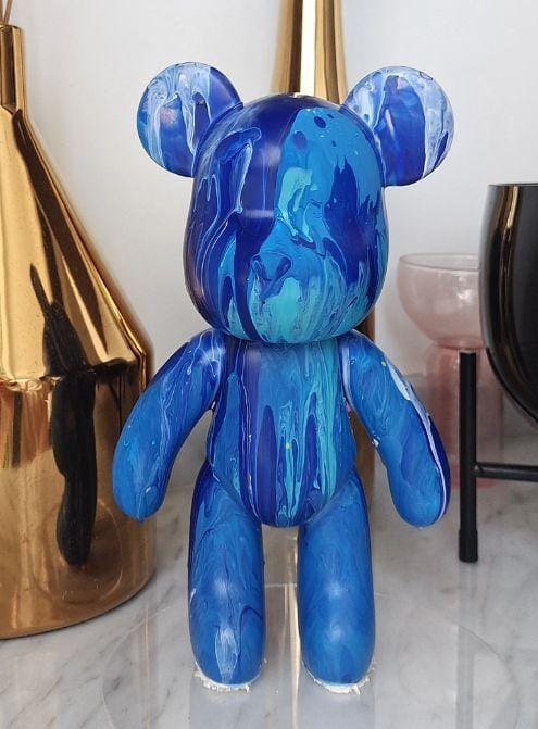 Флюїдне ведмежатко fluid bear bearbrick, 23 см, з фарбами BLUE – фото 1