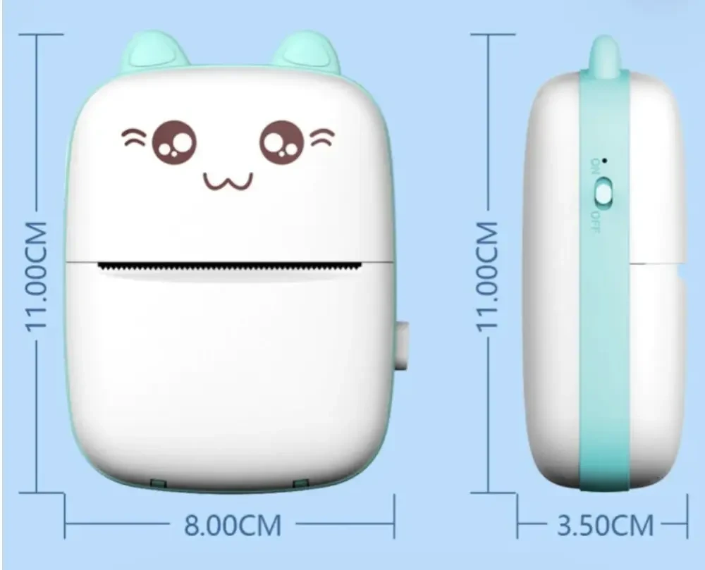 Портативний СИНІЙ дитячий міні принтер (Mini Printer), термопринтер, кишеньковий дитячий принтер – фото 2