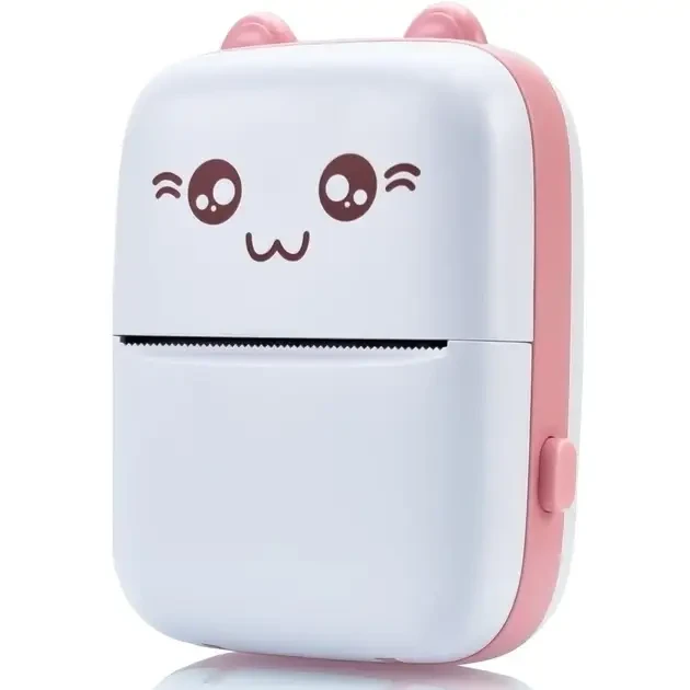 Портативний Рожевий міні принтер 1 рулон Mini Printer термопринтер кишеньковий дитячий принтер термо принтер – фото 3
