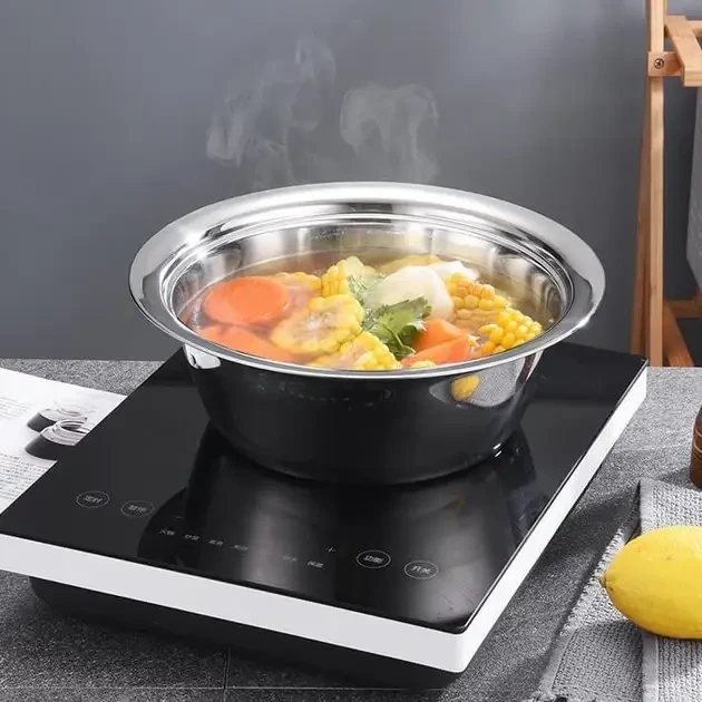 Багатофункціональний кухонний набір із неіржавкої сталі 3 в 1 Metal Basket Cutter Миска друшляк і тертка – фото 6