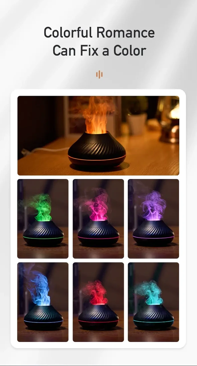 Зволожувач повітря Вулкан міні Valcano humidifier BLACK – фото 4