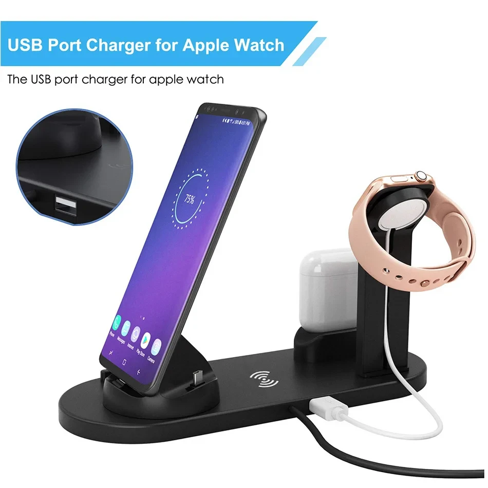 Бездротова зарядна станція 3in1 Wireless charger 10 вт. – фото 2