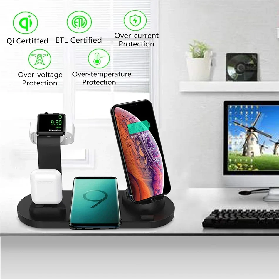 Бездротова зарядна станція 3in1 Wireless charger 10 вт. – фото 3