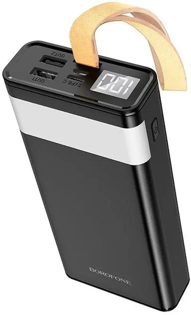 Повербанк BOROFONE BJ18-20000мАг Power Bank з цифровим дисплеєм, ліхтарем, 2хUSB Чорний BYT – фото 1