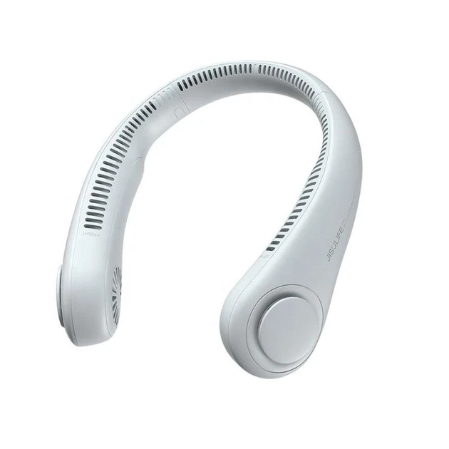 Вентилятор на шию NECK FAN VT-1010 Білий портативний з акумулятором 4000 мА·год + 3 режими обдування 5 Вт – фото 1