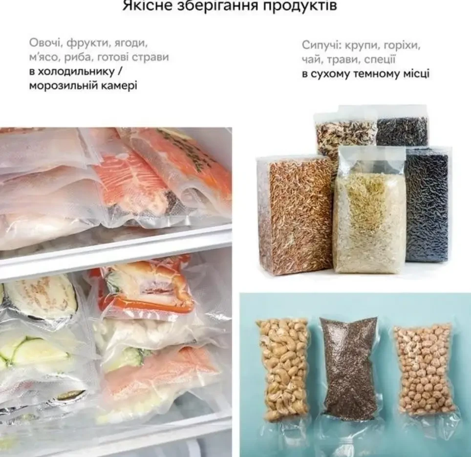 Вакуумні пакети для вакууматора 30х500 см у рулоні харчові для зберігання їжі продуктів – фото 2
