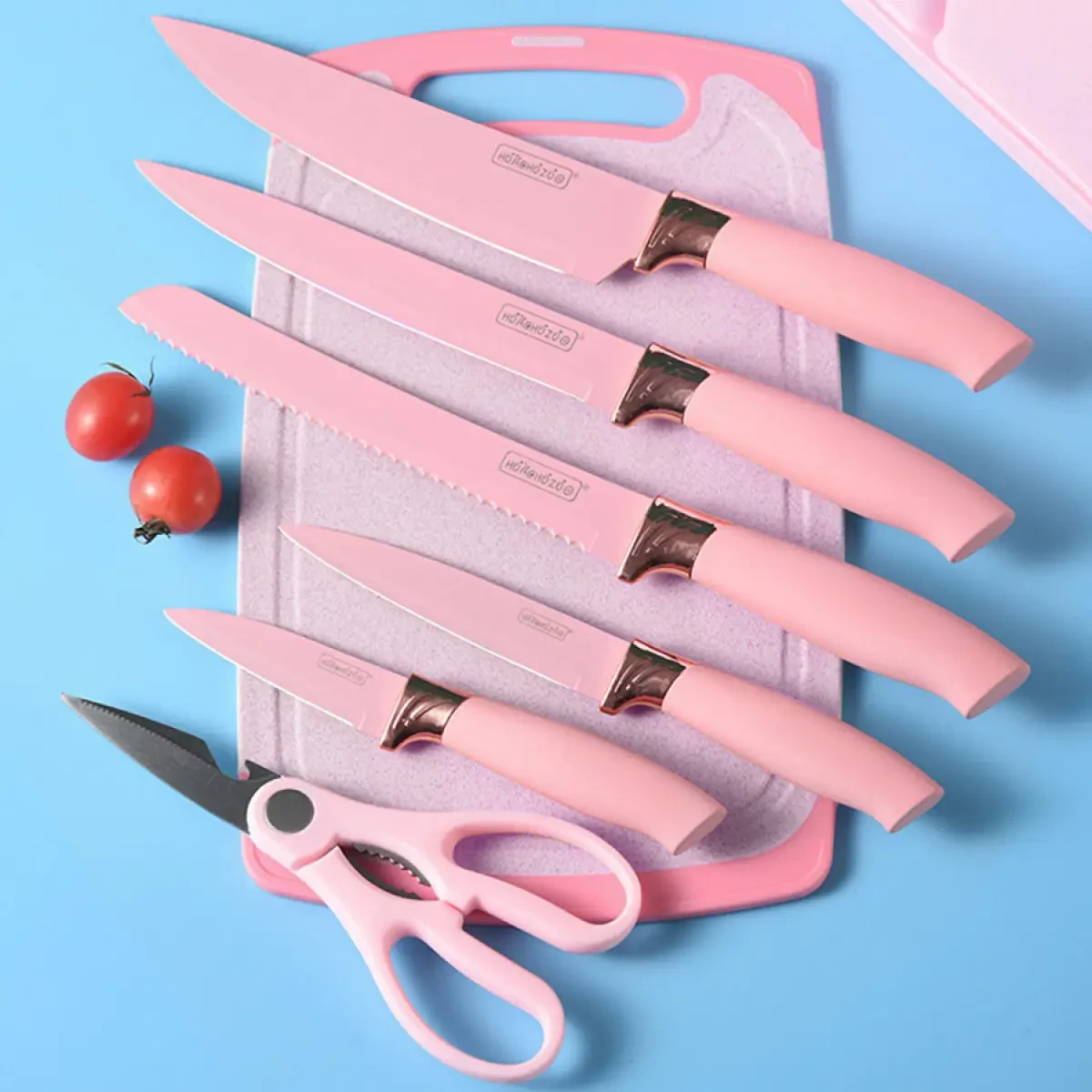 Набір кухонного приладдя Рожевий для дому на підставці, Кухонний набір TS Kitchen 19 штук із силікону – фото 2