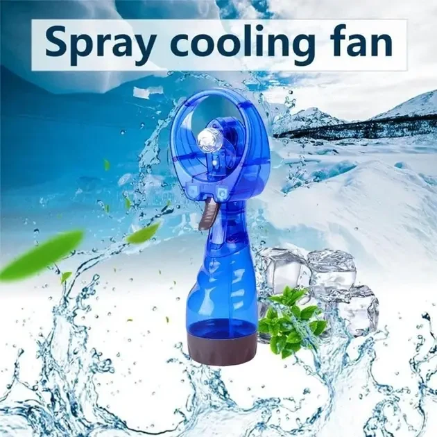 Вентилятор ручний Water Spray Fan зі зволожувачем Портативний ручний мінівентилятор BLUE – фото 3