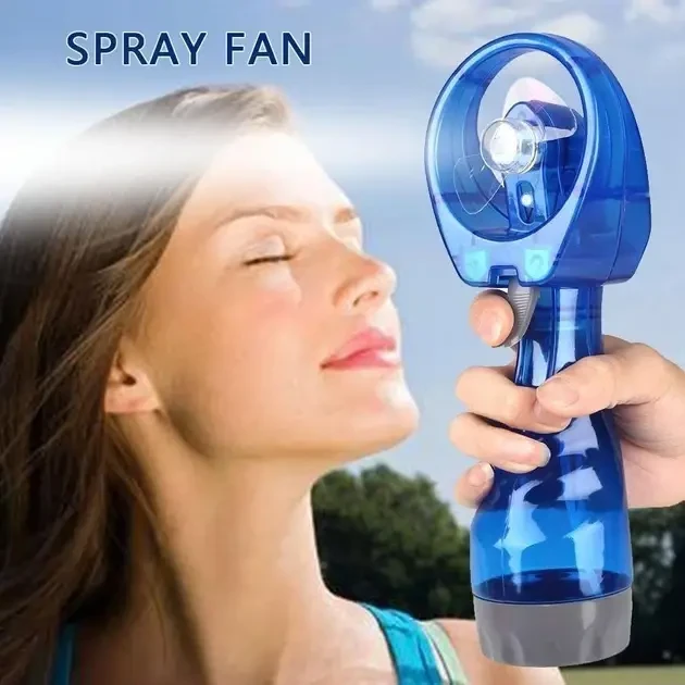 Вентилятор ручний Water Spray Fan зі зволожувачем Портативний ручний мінівентилятор BLUE – фото 6